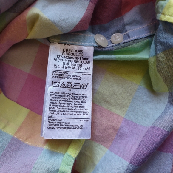 Gap Kids L10/11 Plaid Button Down - Picture 3 of 6